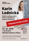 Karin Lednická, beseda se spisovatelkou Karin Lednická, beseda se spisovatelkou
