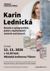 Karin Lednická, beseda se spisovatelkou Karin Lednická, beseda se spisovatelkou