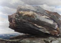Adam Kašpar, Staurolitický svor, olej, plátno, 205 x 300 cm, 2017